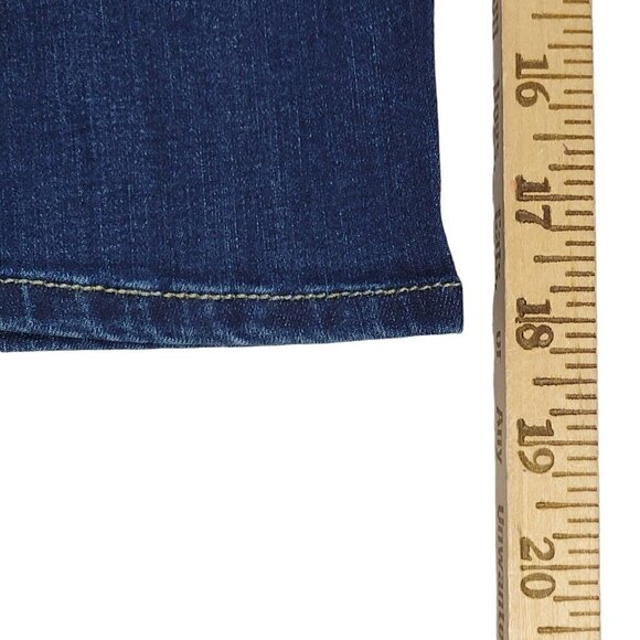 NYDJ Capri Jeans Size 6 30X18 Dark Wash Side Slit Mid Rise Denim Stretch - Picture 10 of 13